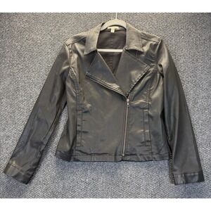 Eileen Fisher Black Moto Jacket Women's Size S Asymmetric Zip